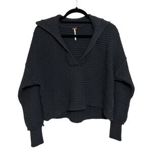 Free People Marlie Pullover Sweater in Dark Gray - Size XS